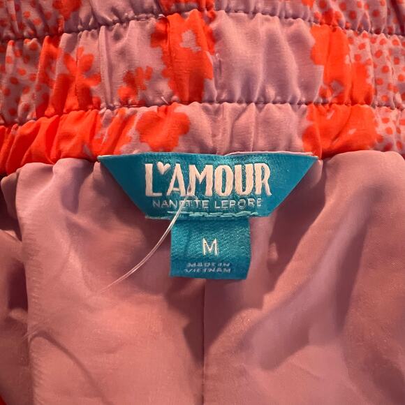 Nanette Lepore L'amour Casual Pants Pink & Orange Abstract Medium - Picture 7 of 8